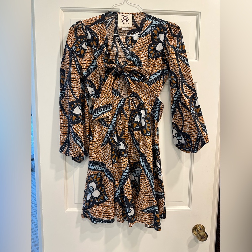 Figue floral long sleeve dress with keyhole